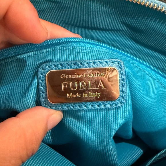 Furla Elegant Teal / Turquoise Crossbody Handbag - Picture 10 of 10